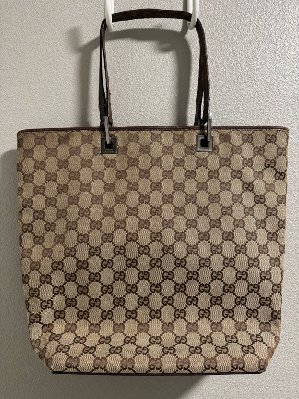 Authentic Vintage Gucci GG Tom Ford Era Denim Canvas Bucket Tote